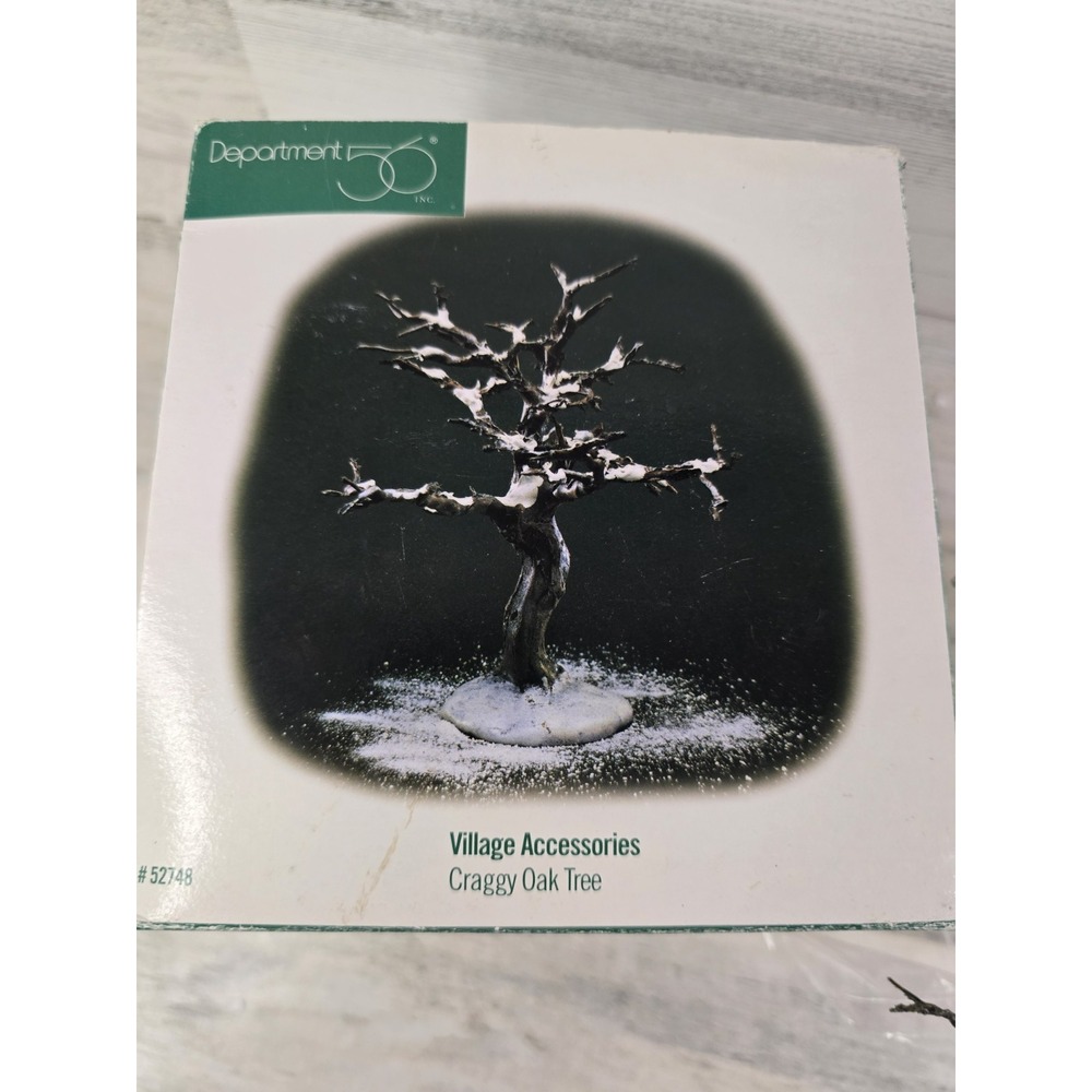 Department 56 Village Accessories Craggy Oak Tree 52748 Snow Miniature 1998 Box